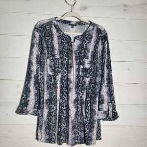 Women's Plus Size Top Snakeskin Print Western Chic